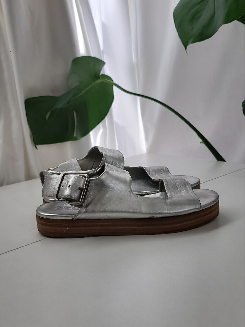 Marsell Metalic Silver Platform Sandals Size 36 US Size 6